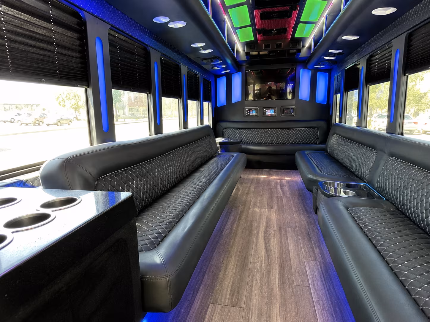 lakeland 15 passenger party bus inside