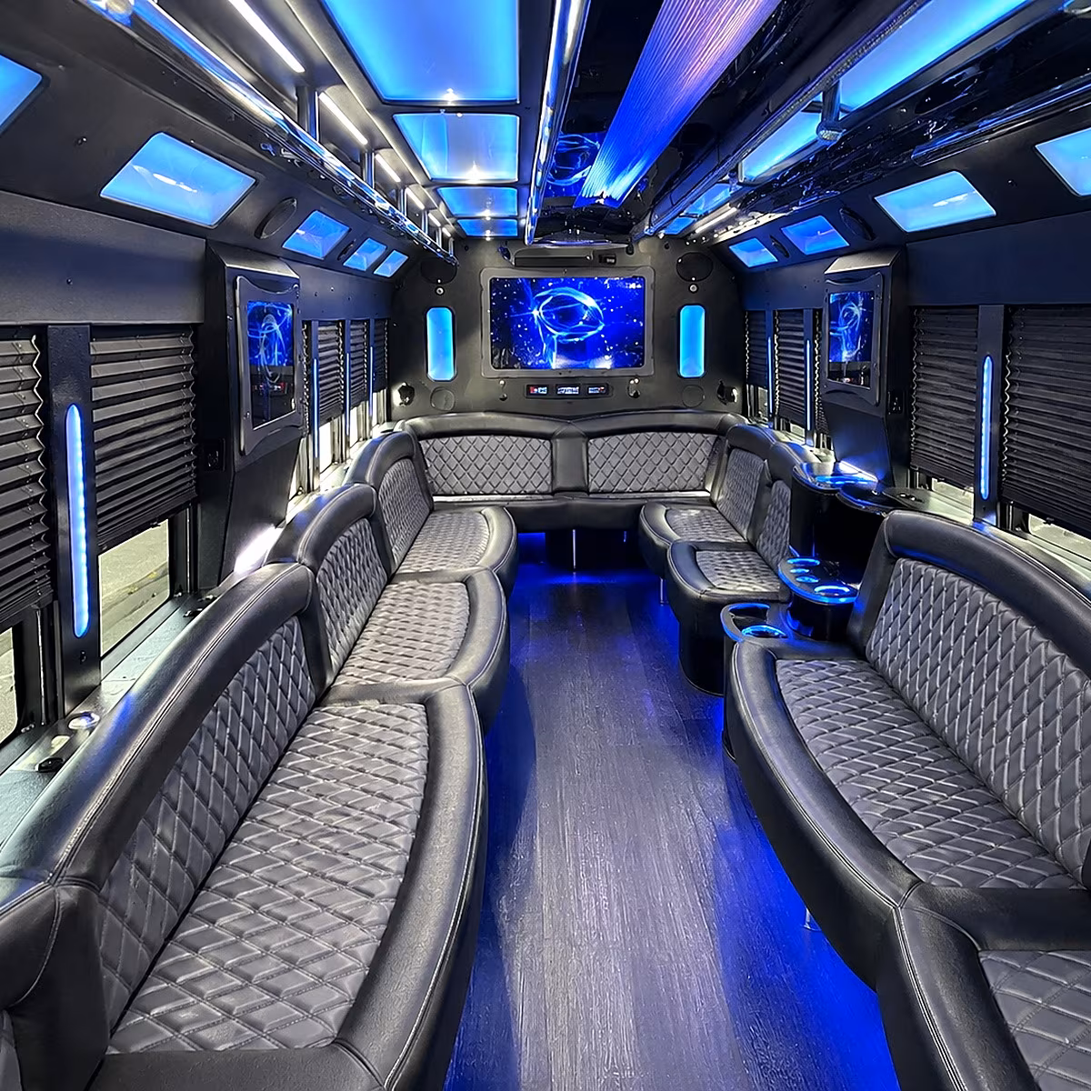 lakeland 50 passenger party bus interior