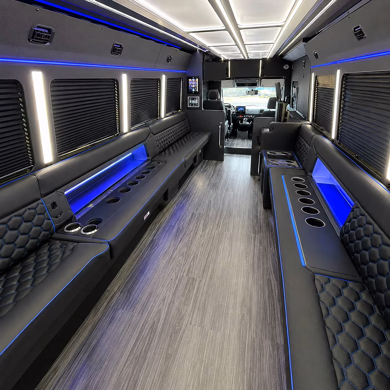 lakeland party bus rental interior